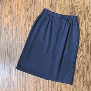 Vintage Russ navy blue wool pencil skirt